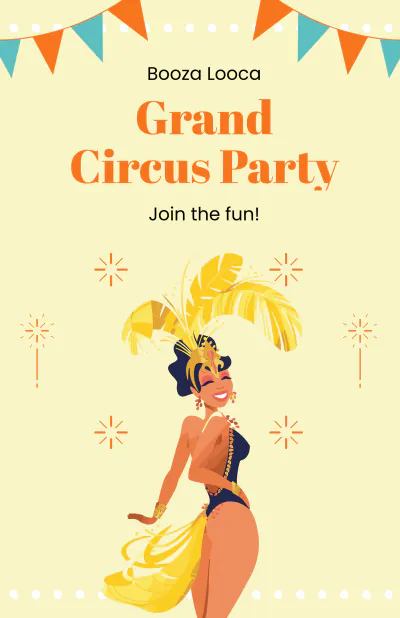 Free Circus Party Poster Template to Edit Online