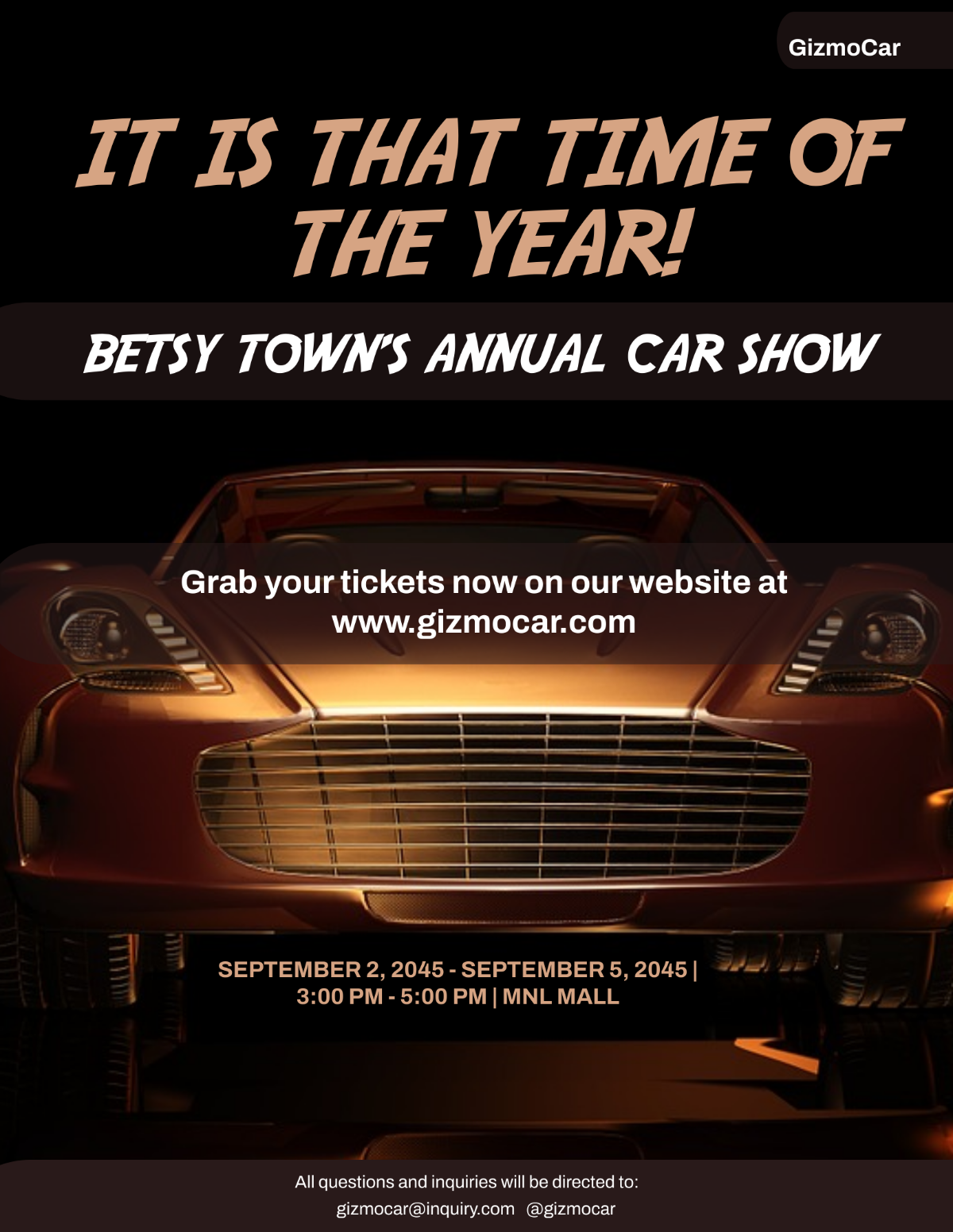 Annual Car Show Flyer Template - Edit Online & Download