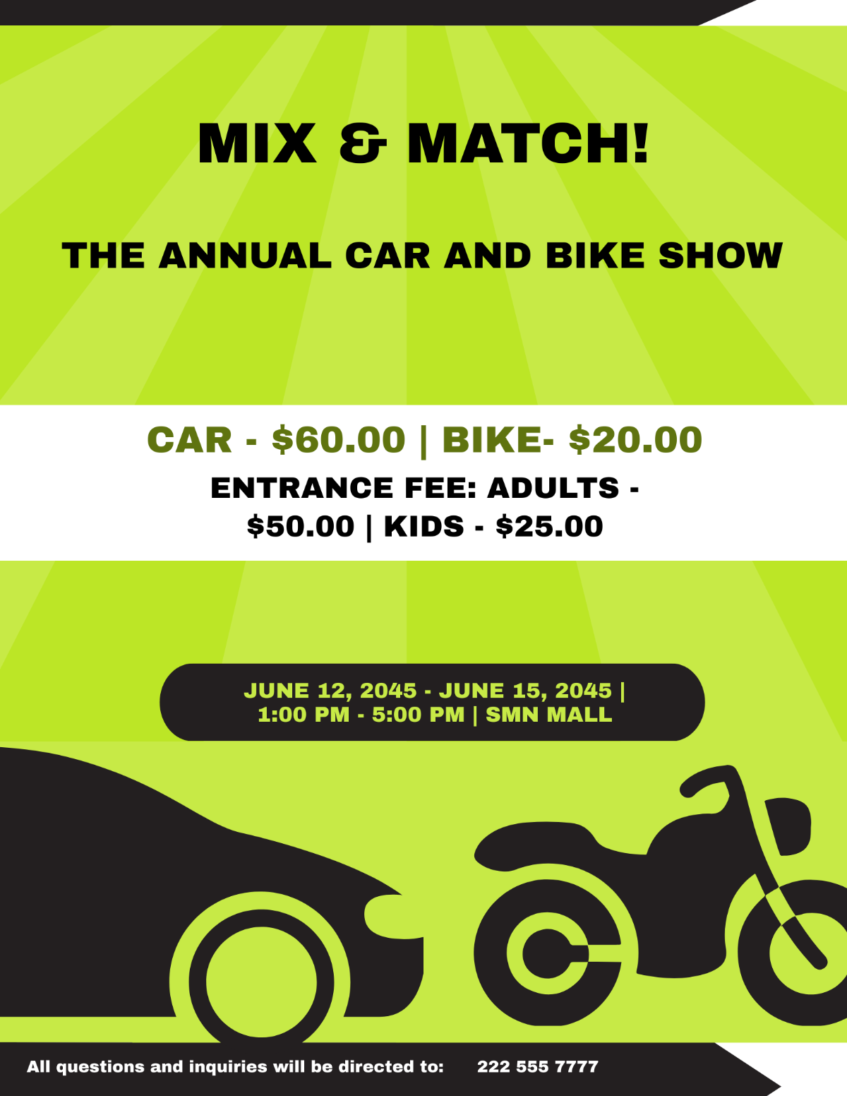 Car And Bike Show Flyer Template - Edit Online & Download