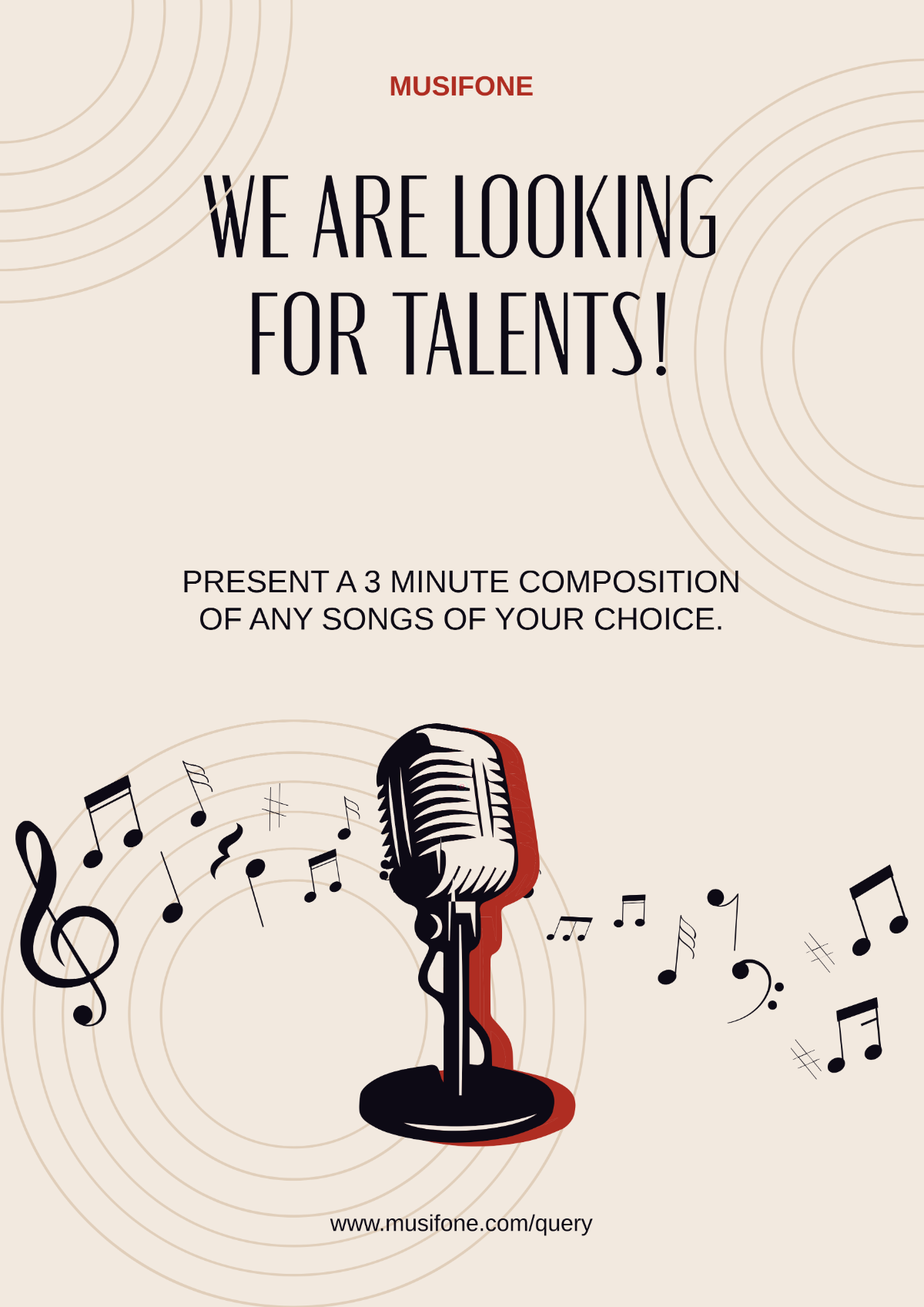 Free Music A3 Poster Template