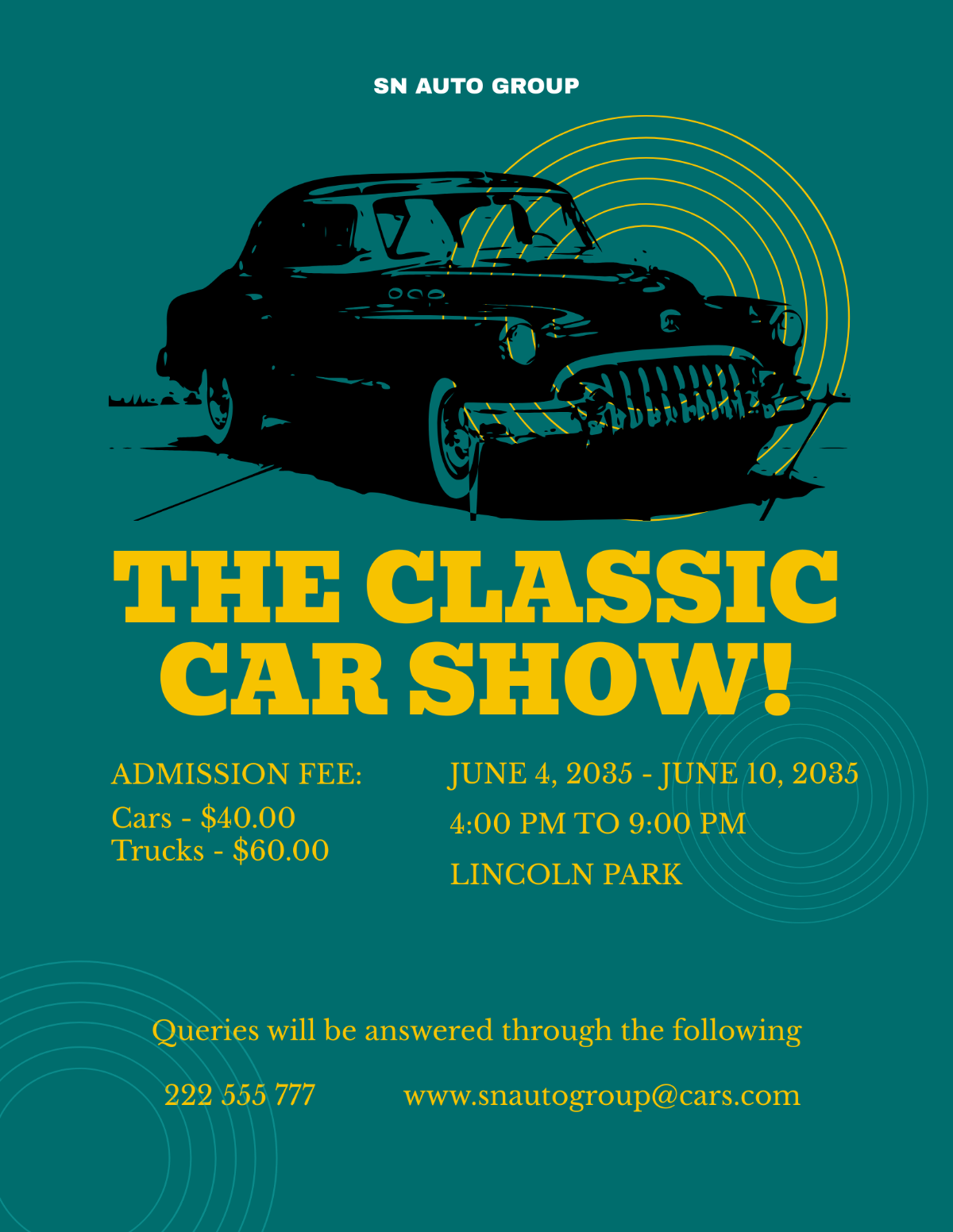 Simple Car Show Flyer Template