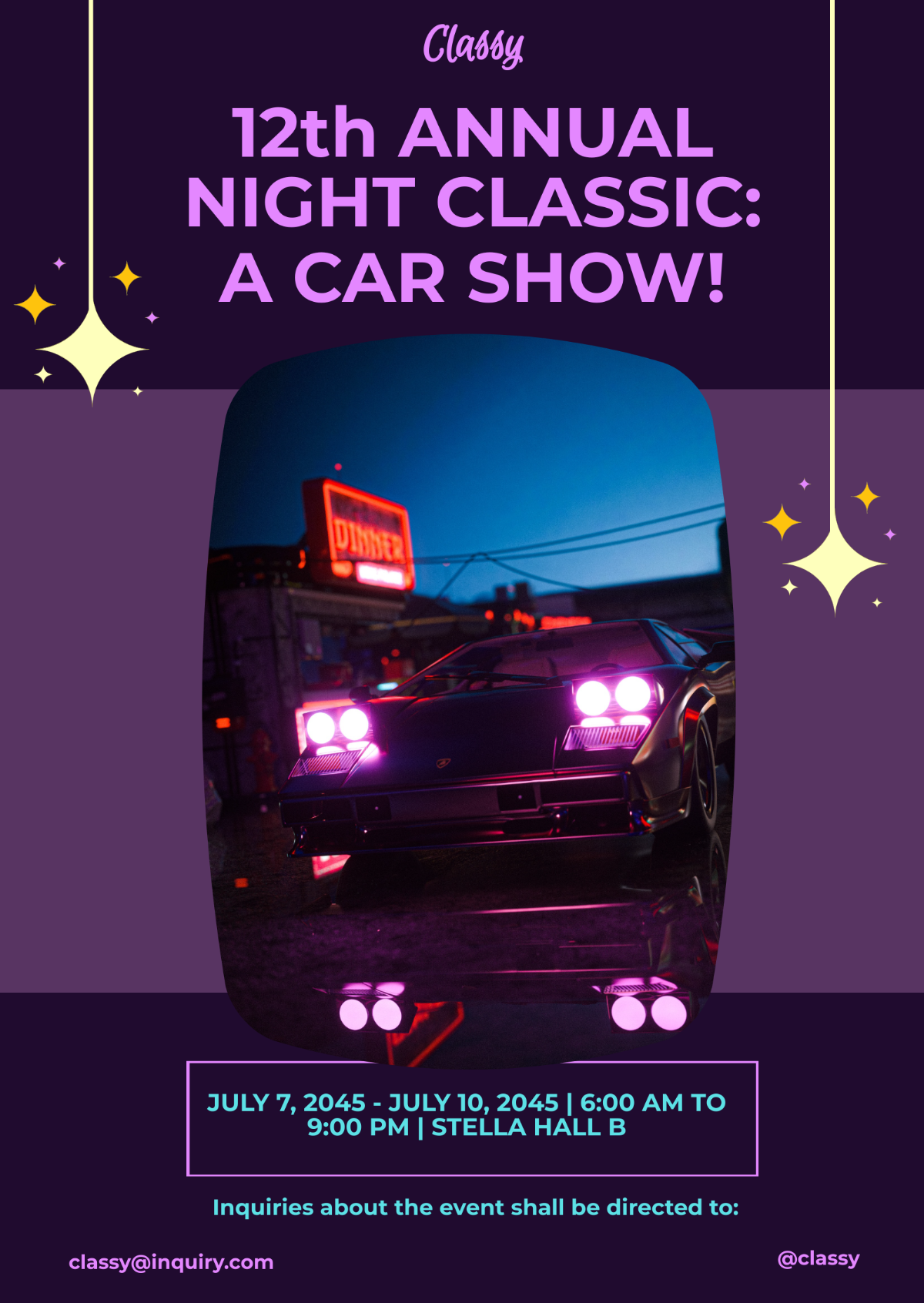 Midnight Car Show Flyer Template - Edit Online & Download