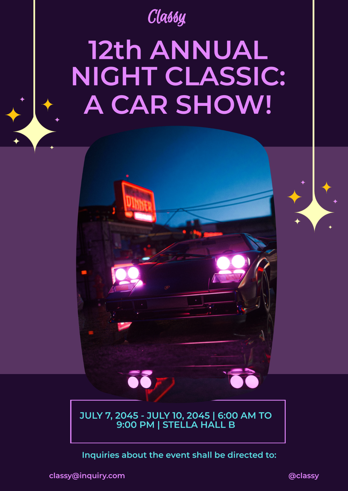 Midnight Car Show Flyer Template