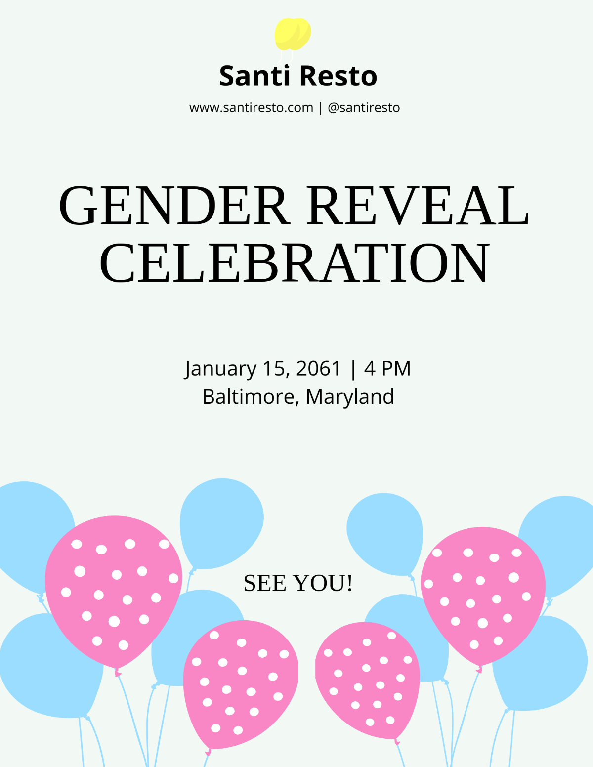 Gender Reveal Celebration Flyer Template - Edit Online & Download