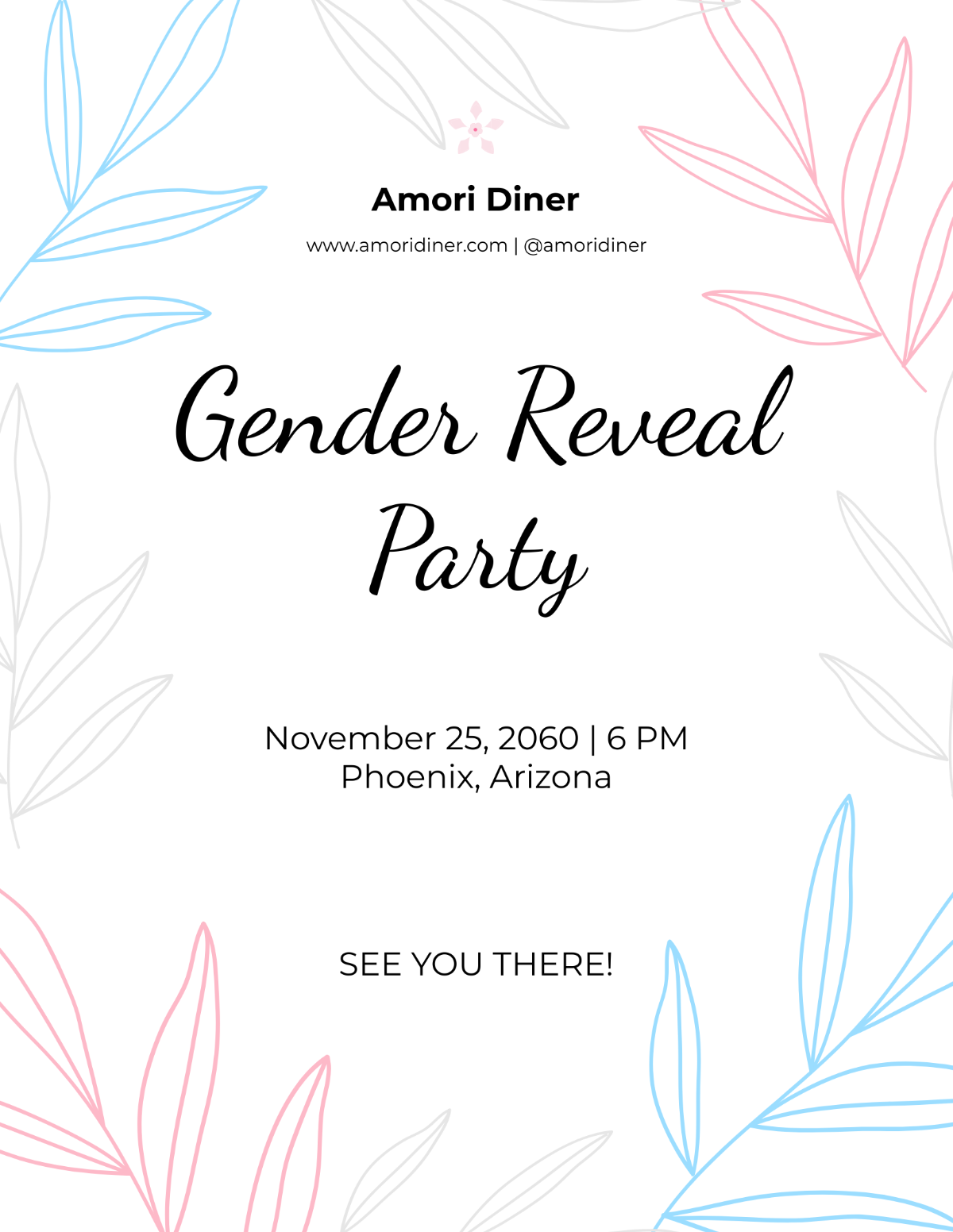 Modern Gender Reveal Flyer Template - Edit Online & Download