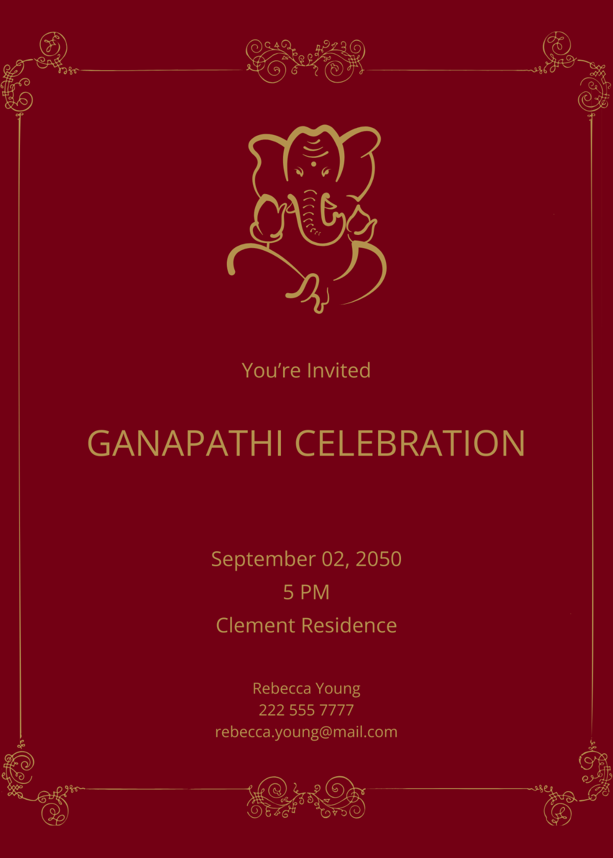 Ganapathi Invitation Card