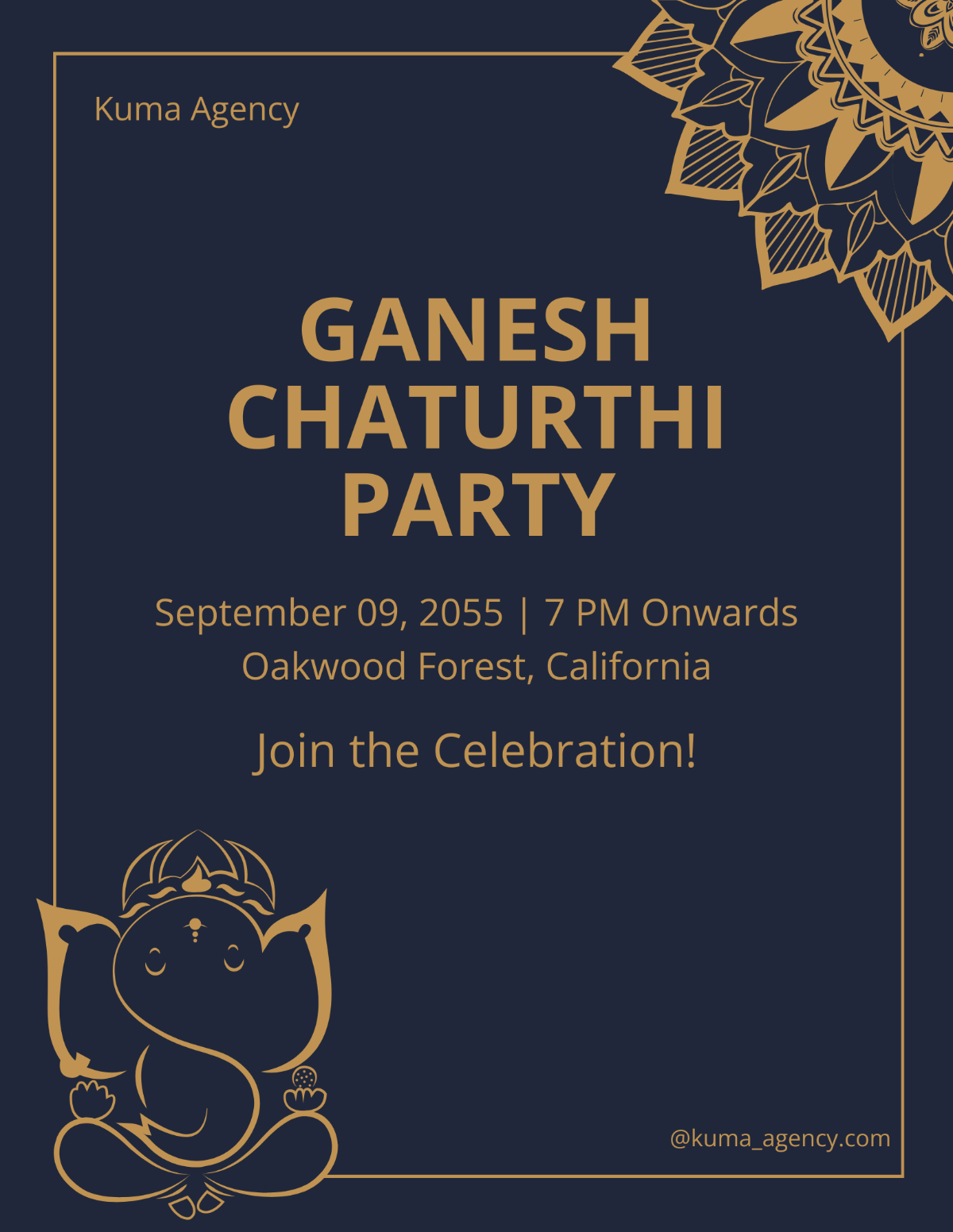 Ganesh Chaturthi Party Flyer Template - Edit Online & Download