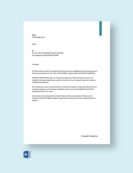 FREE Thank You Letter to Employees For Excellent Performance Template ...