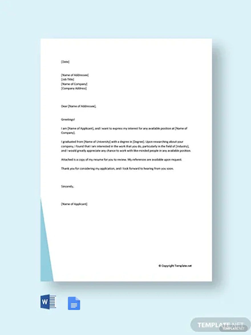 job application letter microsoft word