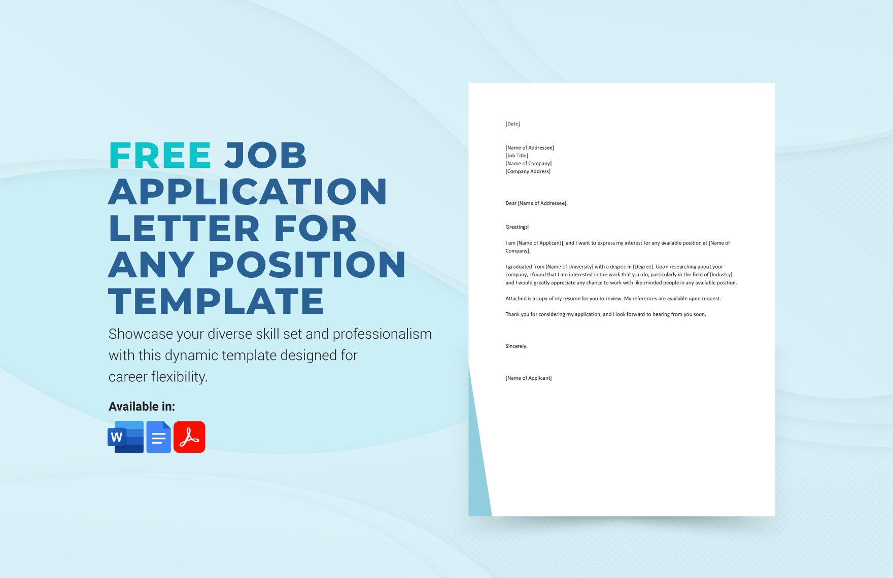 Job Application Letter for Any Position Template
