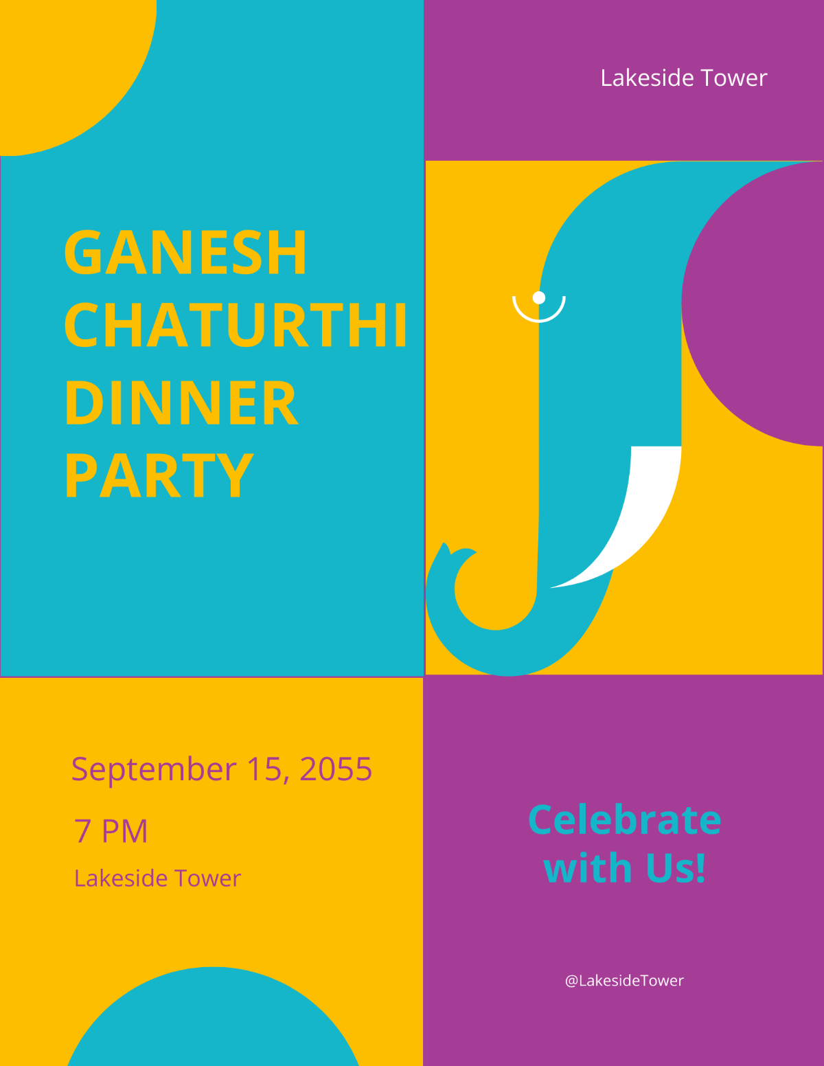 Creative Ganesh Chaturthi Flyer Template - Edit Online & Download