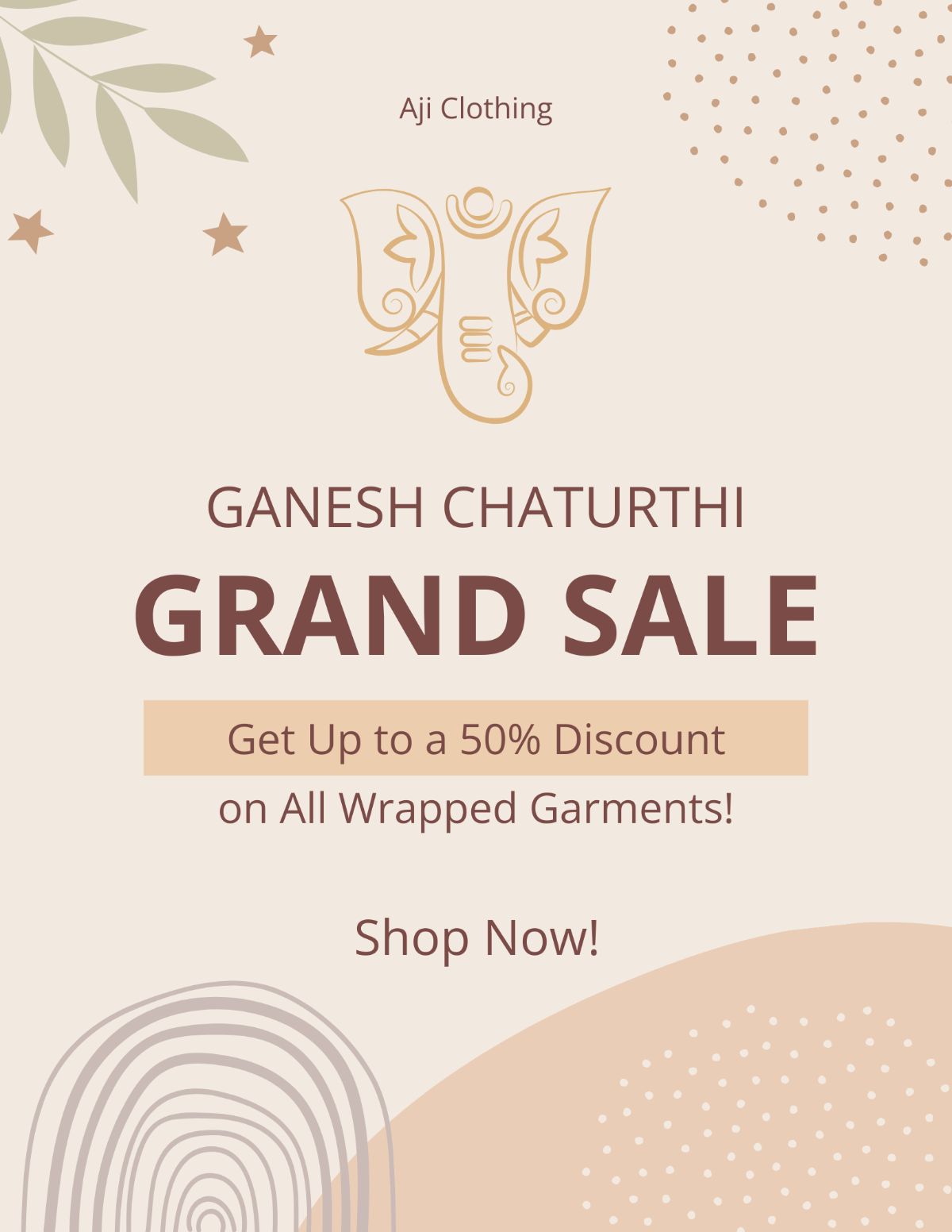 Ganesh Chaturthi Sale Flyer Template - Edit Online & Download