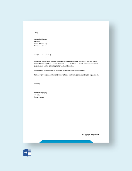 Employee contract extension letter sample