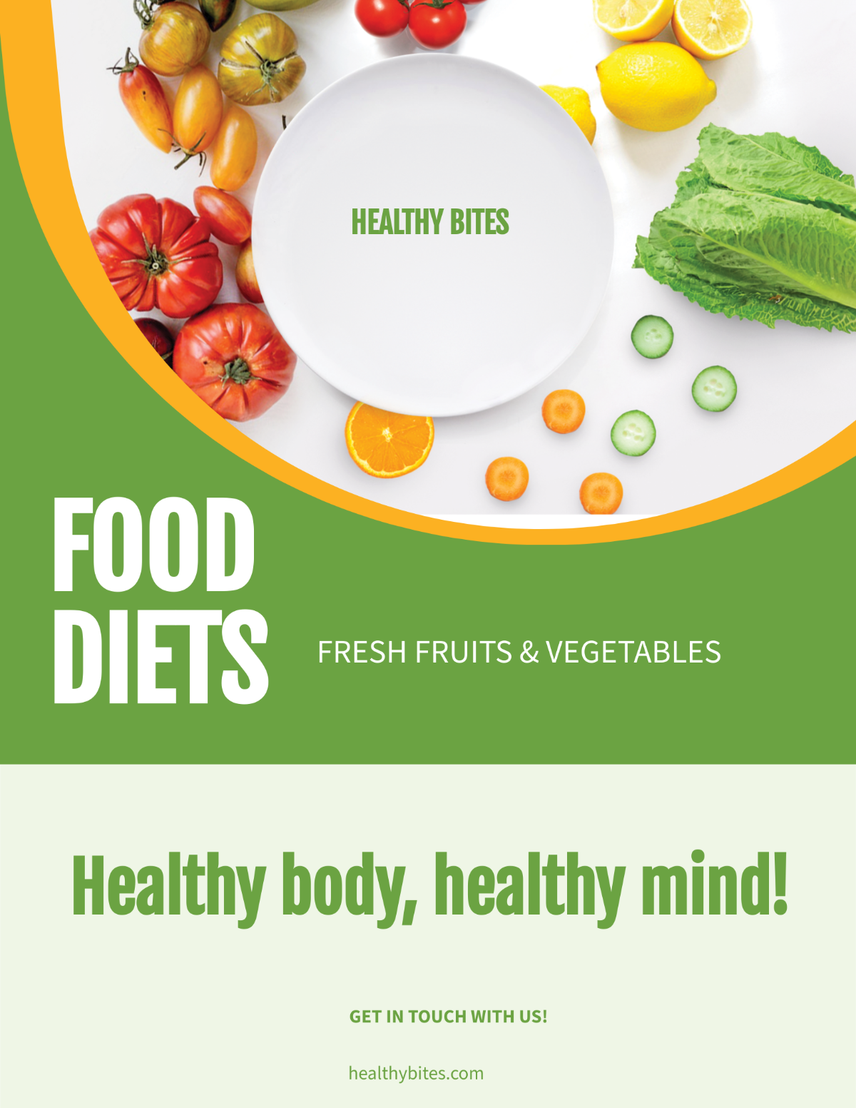 Healthy Food Diet Flyer Template - Edit Online & Download