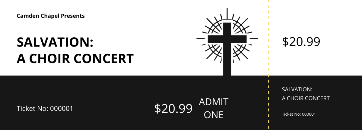 Simple Church Ticket Template - Edit Online & Download