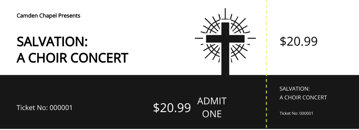 Free Simple Church Ticket Template