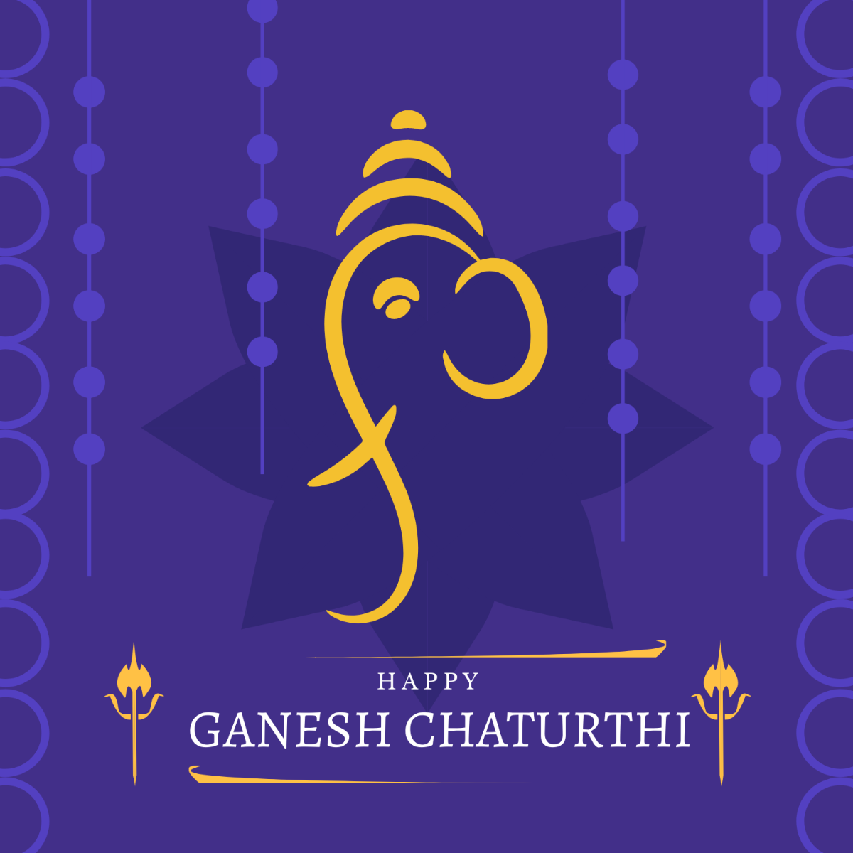 Ganesh Chaturthi Cartoon Vector Template