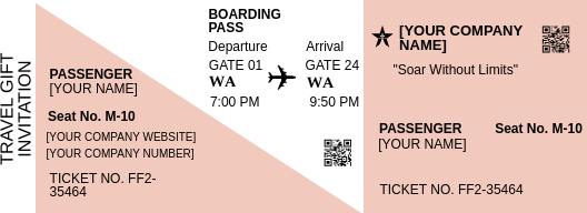 Airline Ticket Gift Invitation Template