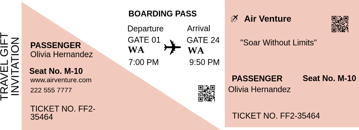 Free Airline Ticket Gift Invitation Template