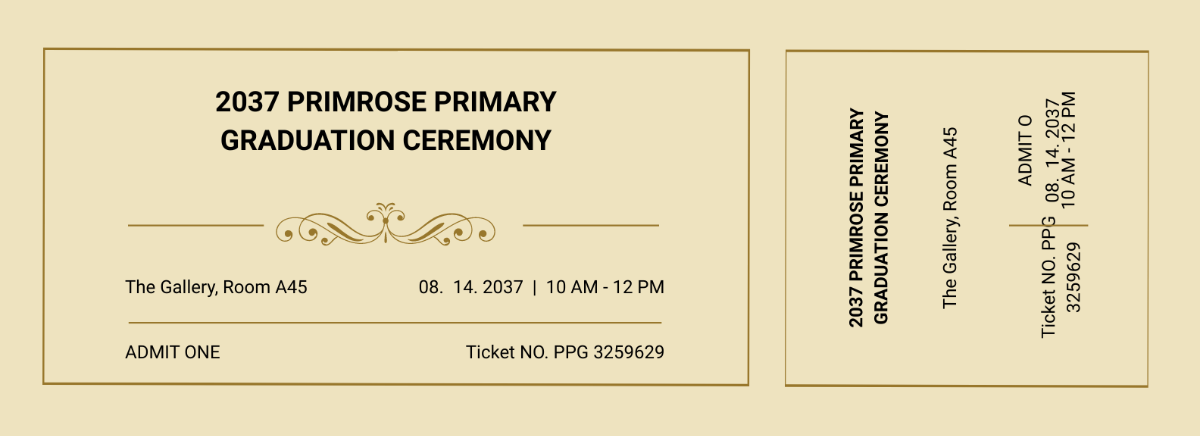 Graduation Diploma Event Ticket Template
