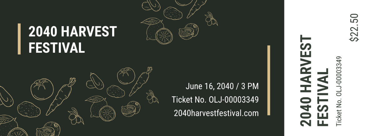 Harvest Festival Ticket Template - Edit Online & Download