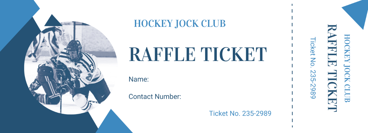 Hockey Raffle Ticket