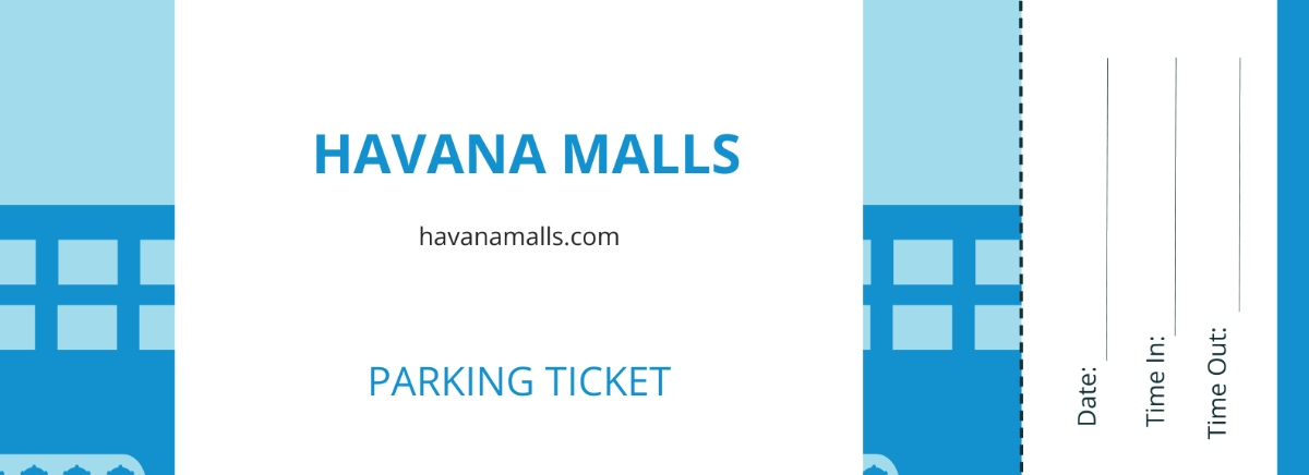 Mall Parking Ticket Template - Edit Online & Download