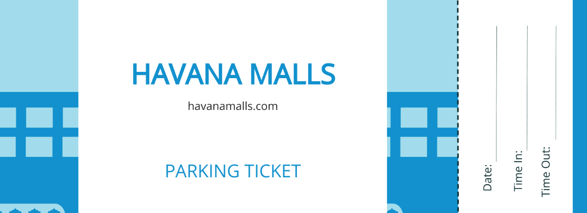 Free Mall Parking Ticket Template