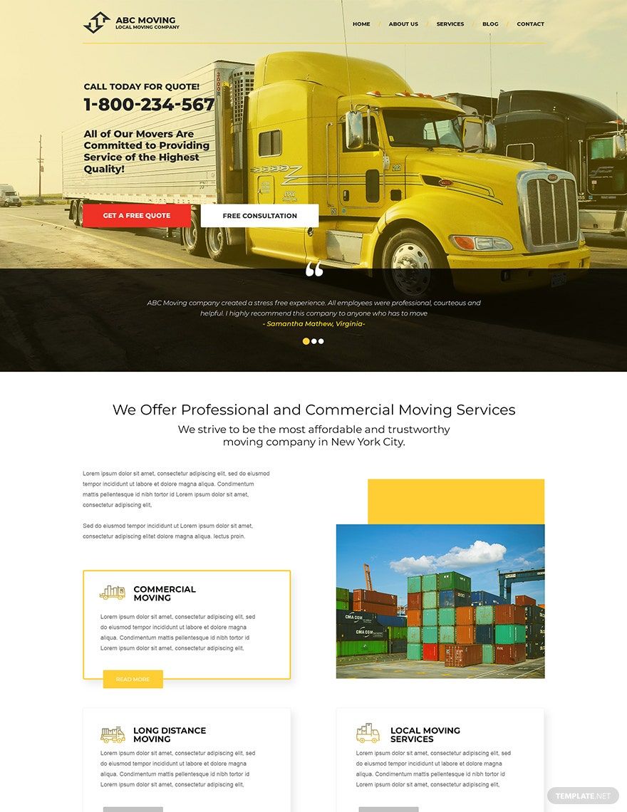 Free Moving Company WordPress Theme Template Download In Wordpress 