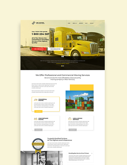 Sample Moving Company WordPress ThemeTemplate