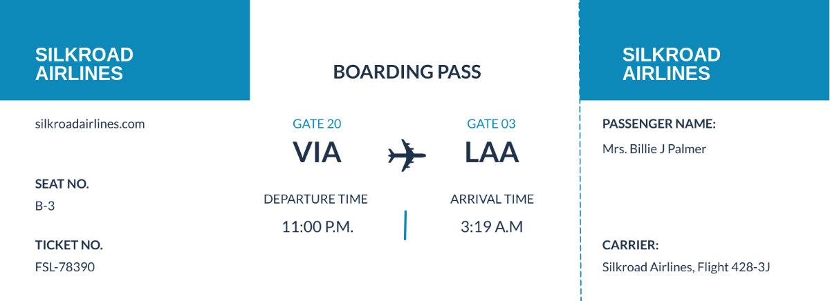 Free Blank Airline Ticket Template