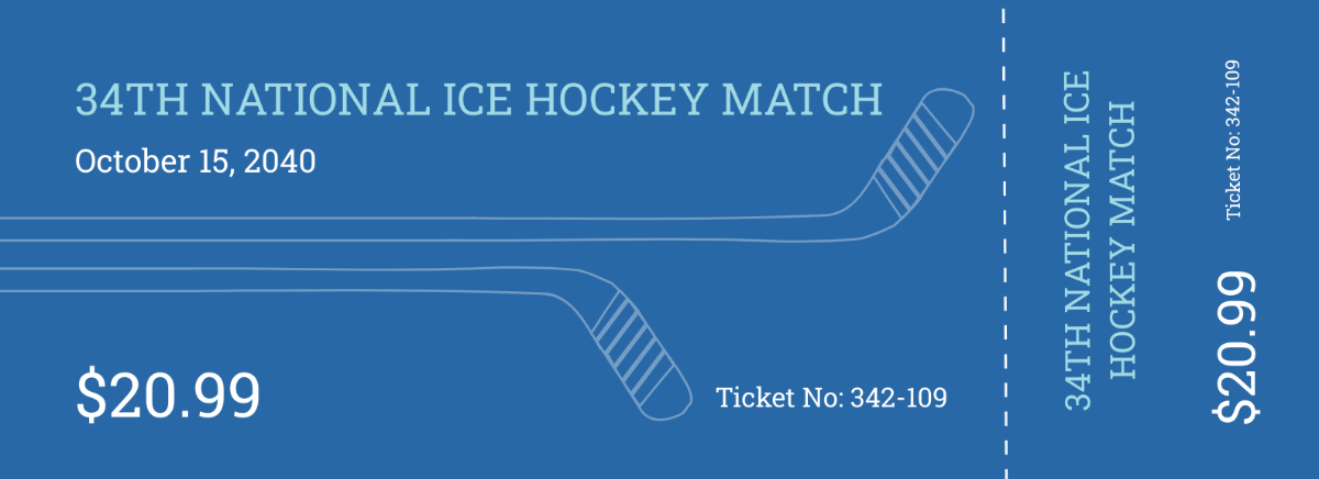Ice Hockey Ticket Template