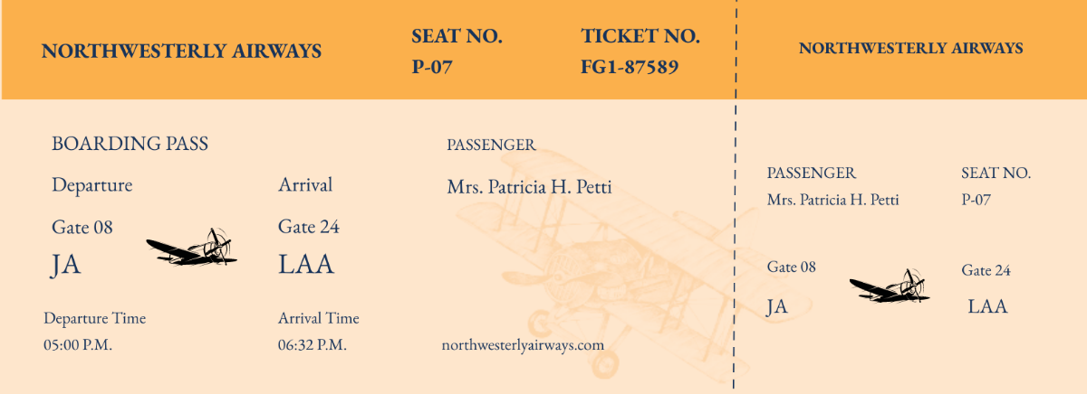 Vintage Airline Ticket Template