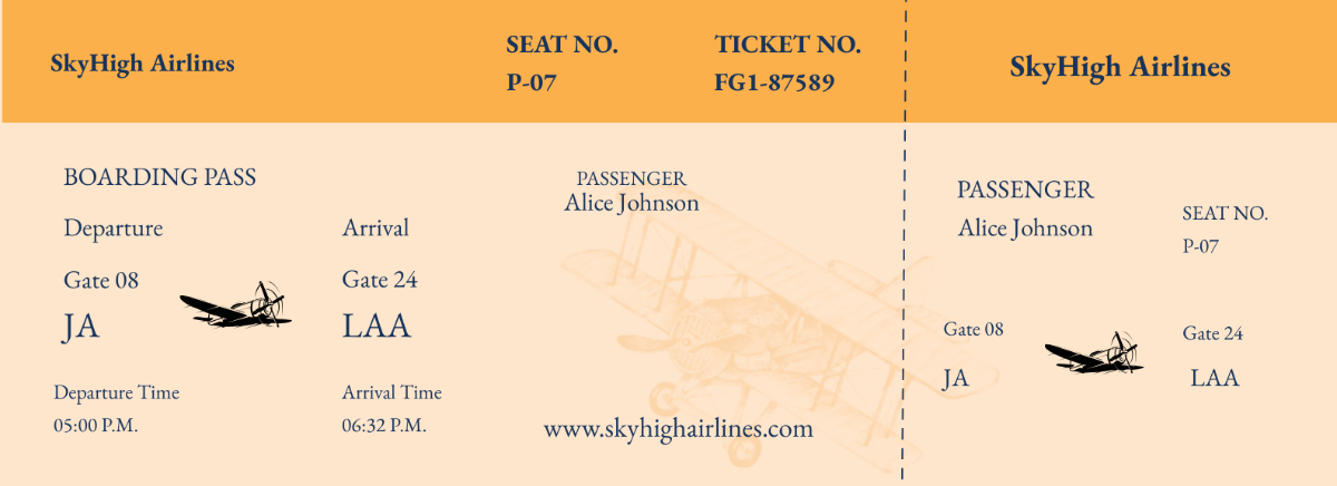 Vintage Airline Ticket