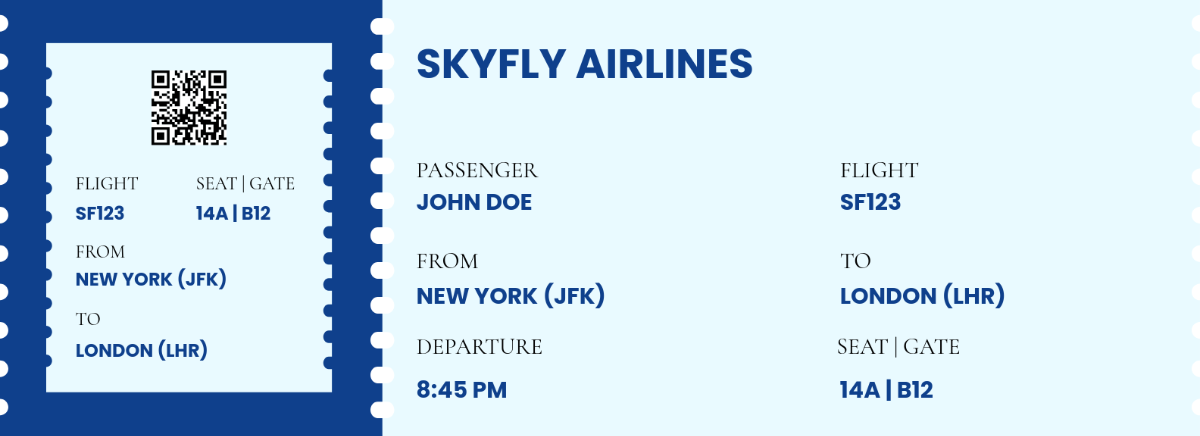 Free Colorful Airplane Boarding Pass Ticket Template to Edit Online
