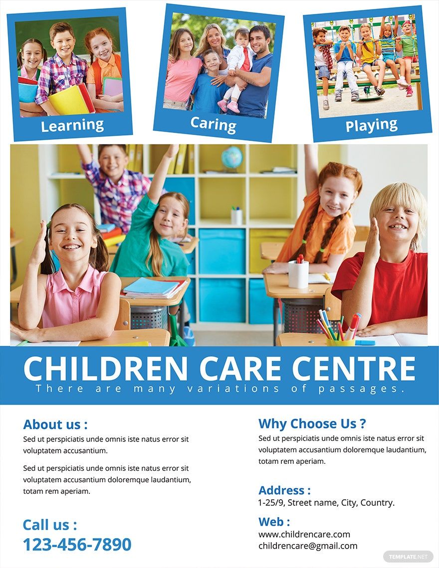 Children Care Center Flyer Template