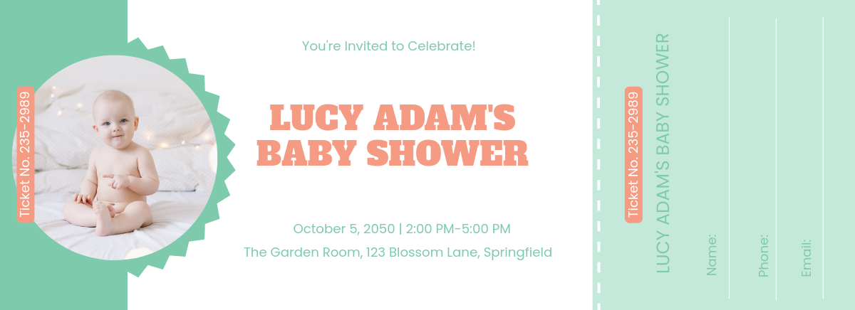 Free Baby Shower Raffle Ticket Template to Edit Online