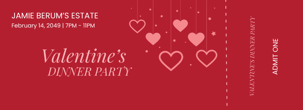 Valentines Party Event Ticket Template