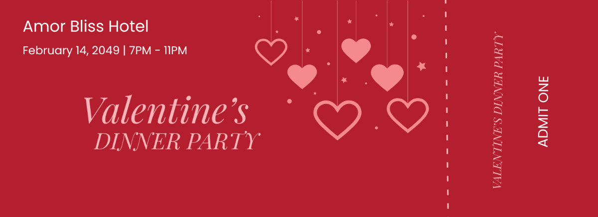 Valentines Party Event Ticket