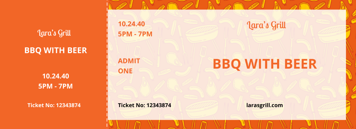 BBQ Food Ticket Template