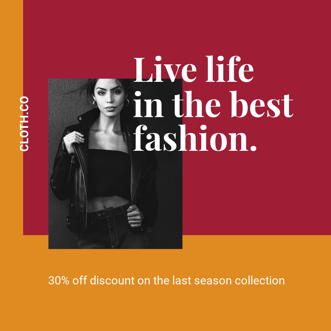 Clean Fashion Sale Instagram Post Template [Free JPG] - PSD