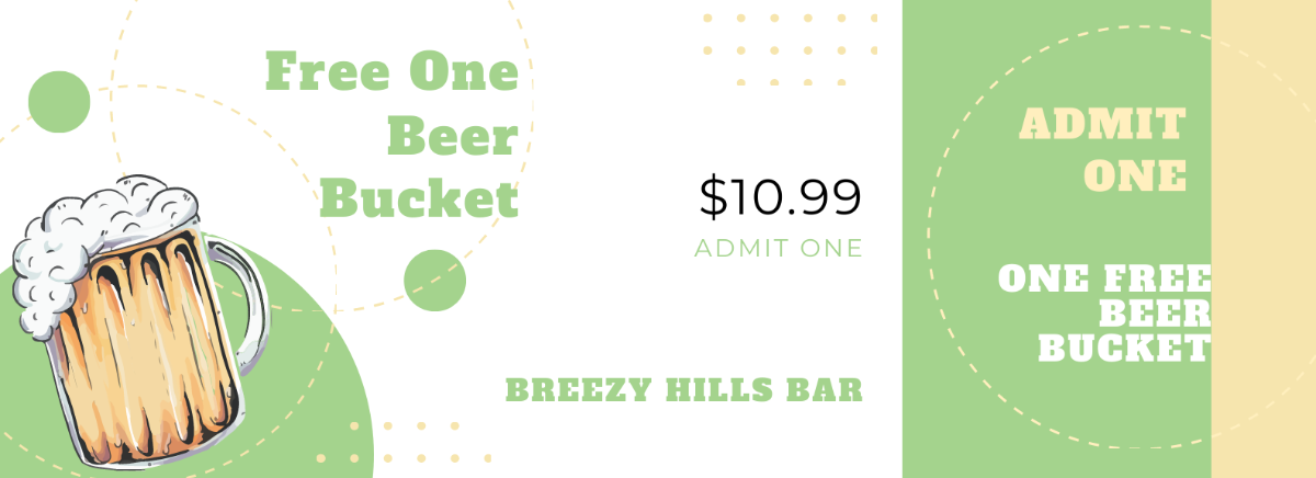 Beer Event Drink Ticket Template