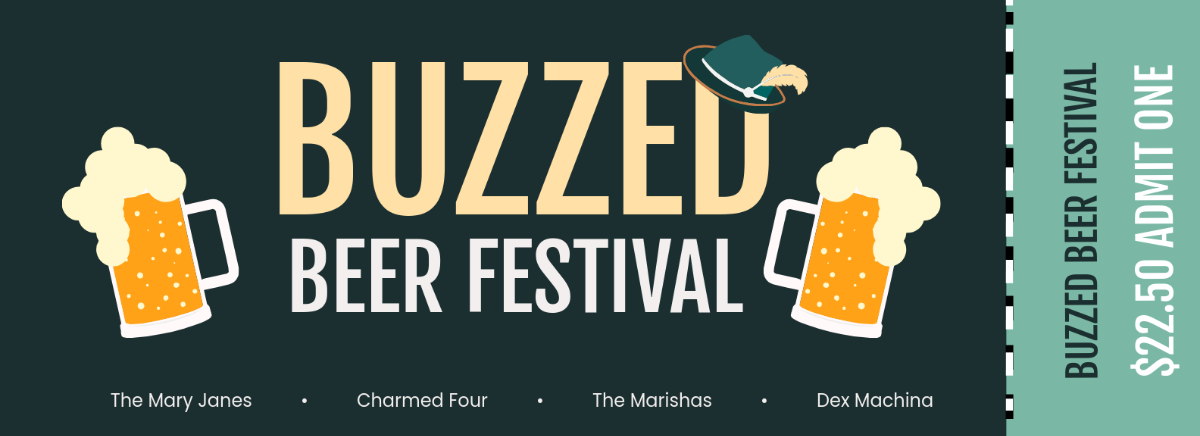 Free Beer Festival Ticket Template