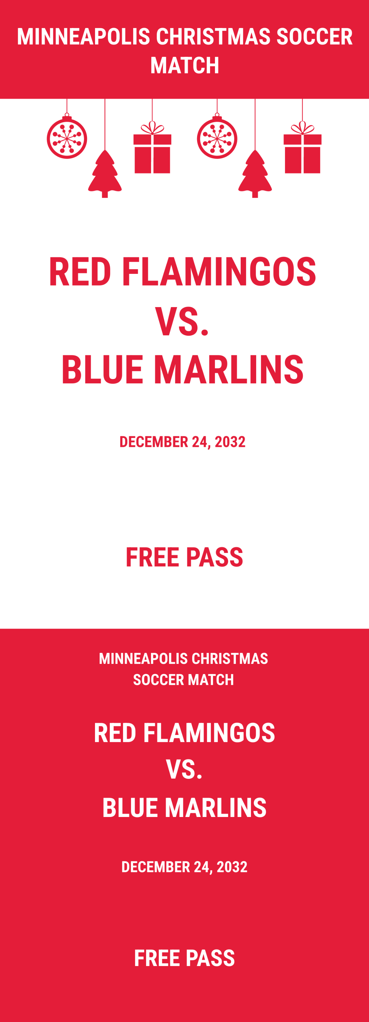 Christmas Soccer Gift Ticket Template