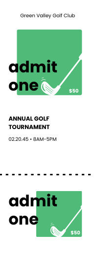 Club Golf Tournament Ticket