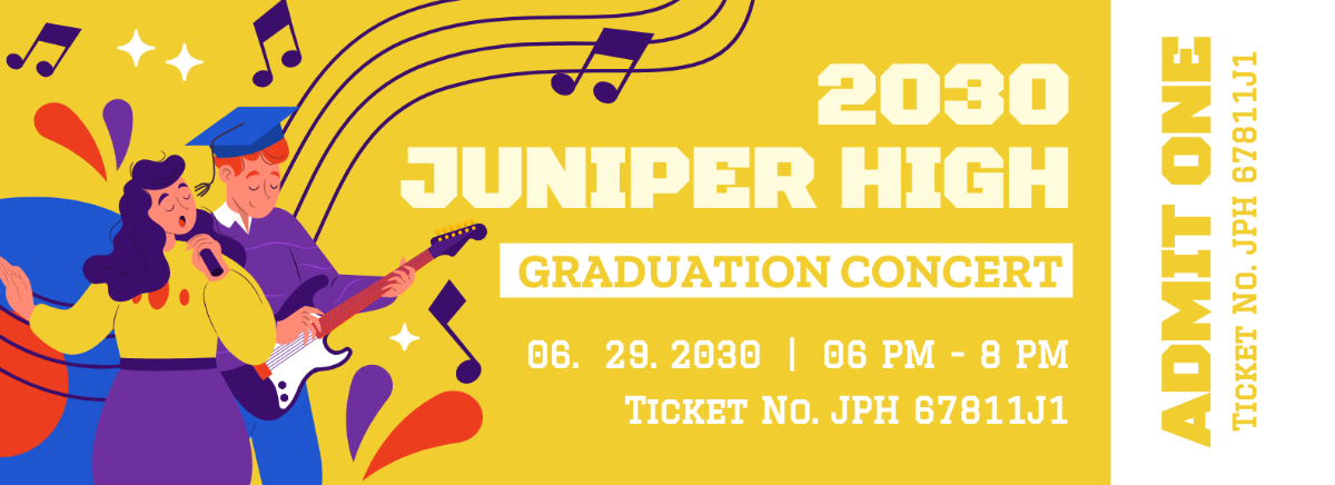 Concert Graduation Ticket Template