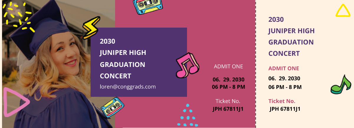 Concert Graduation Ticket Template