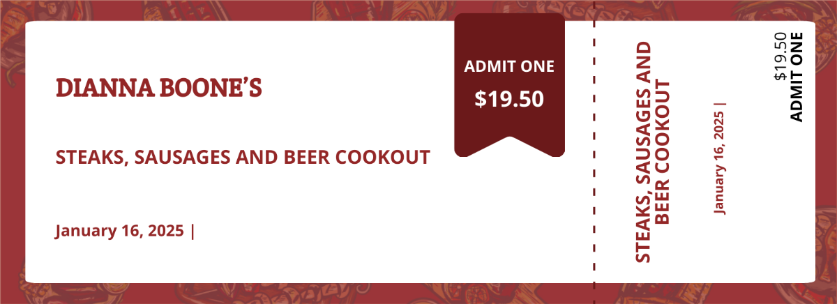 Cookout Food Ticket Template