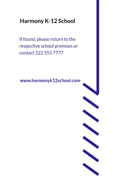 Free K12 School ID Card Template to Edit Online