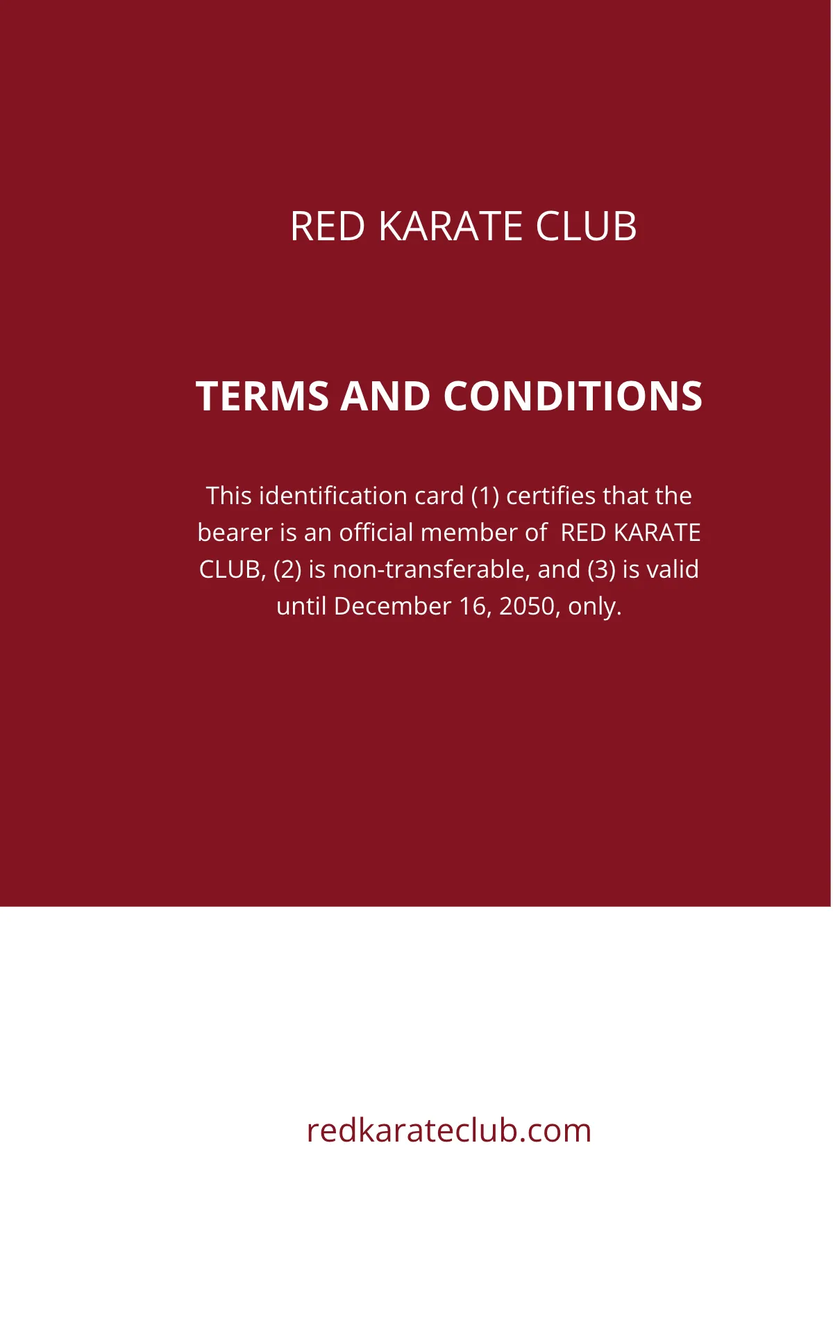Free Karate Club ID Card Template to Edit Online